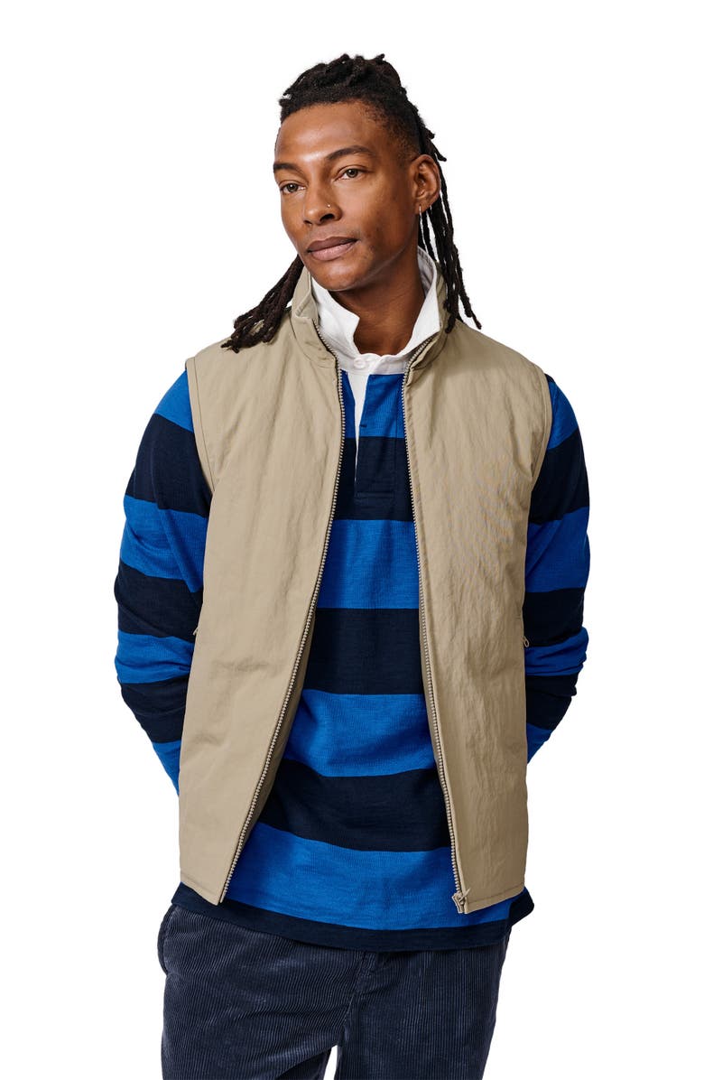 Aubin Lancaster Lightweight Nylon Gilet, Main, color, Light Khaki