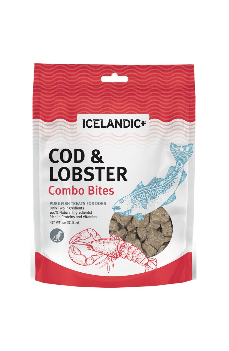 ICELANDIC+ Cod
Lobster Combo Bites Dog Treat 3.0Oz Bag, Main, color, Multicolored