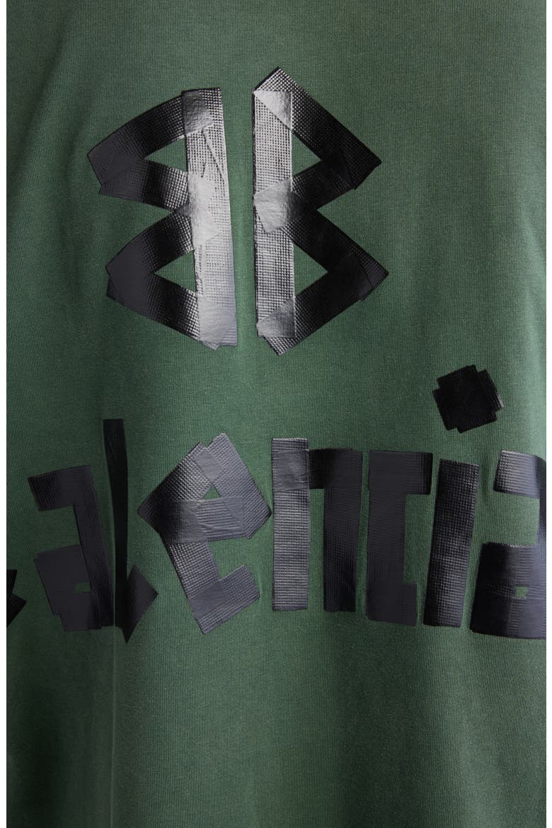 Distressed Tape Logo Cotton T-Shirt, Alternate, color, DARK GREEN