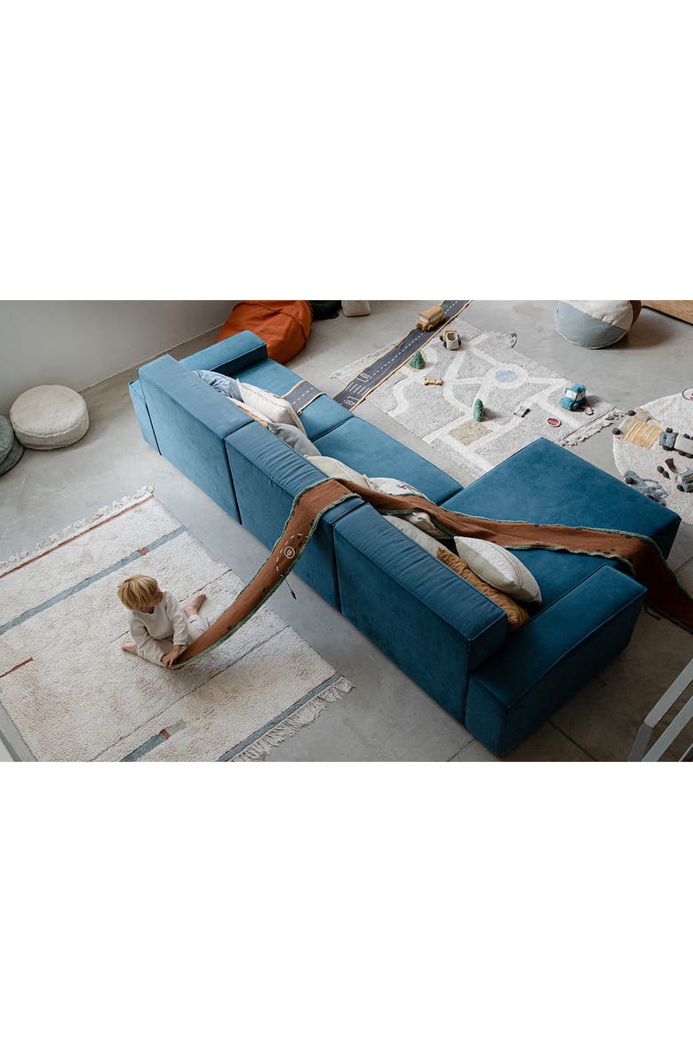 Lorena Canals Kids' Washable Lanes Rug, Alternate, color, Vintage Blue