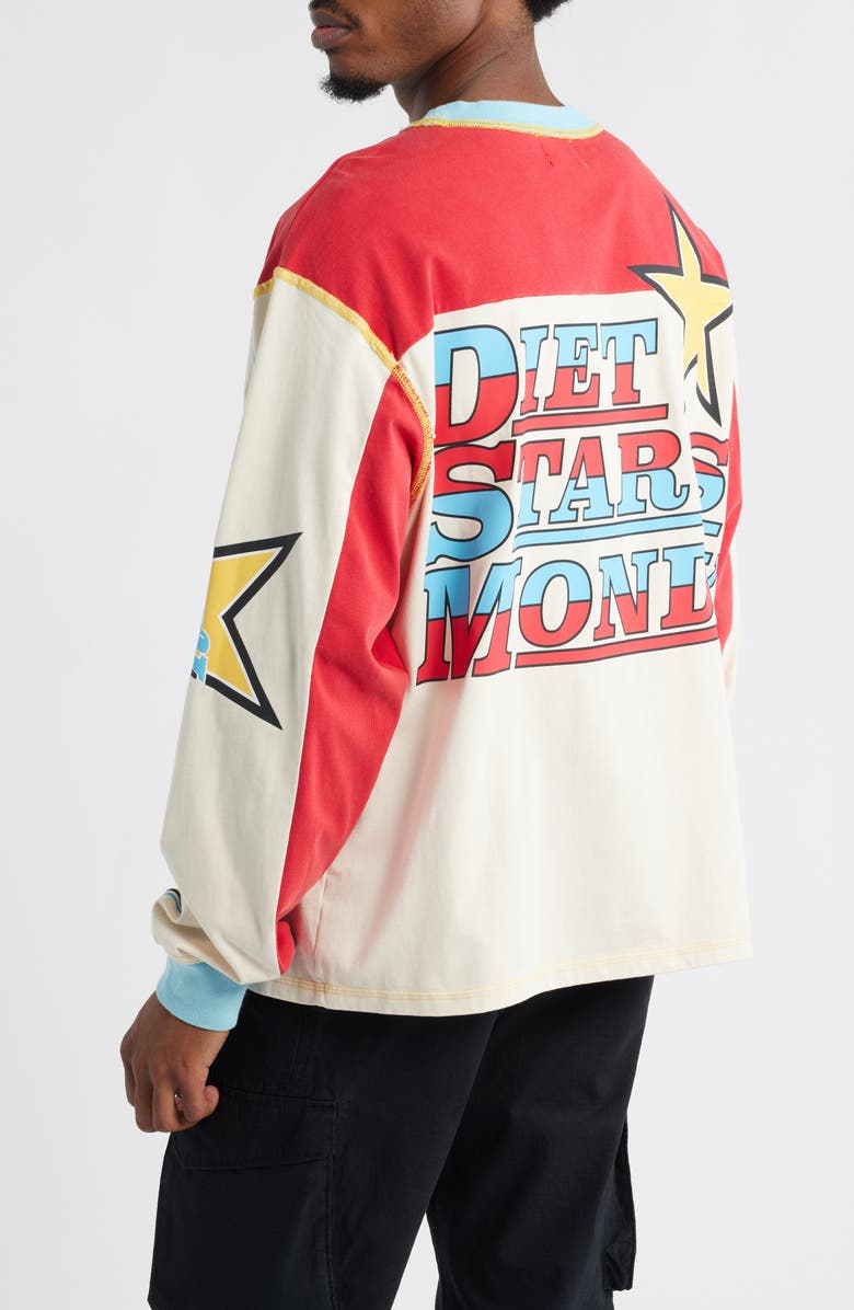 DIET STARTS MONDAY Supercross Long Sleeve Cotton Graphic T-Shirt, Alternate, color, Red/ White