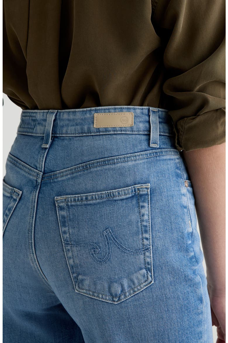 Kora Cuffed Raw Hem High Waist Ankle Wide Leg Jeans, Alternate, color, SINCERELY
