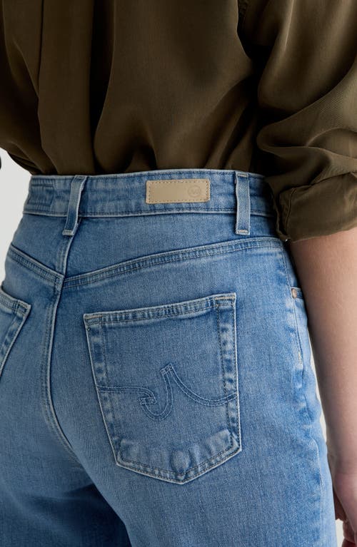 Ag Kora Cuffed Raw Hem High Waist Ankle Wide Leg Jeans In Blue