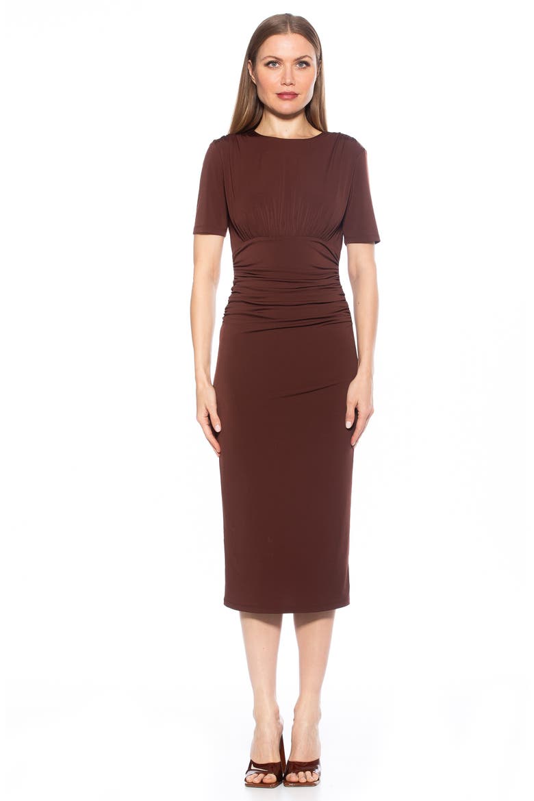 Keaton Sheath Dress, Alternate, color, BROWN
