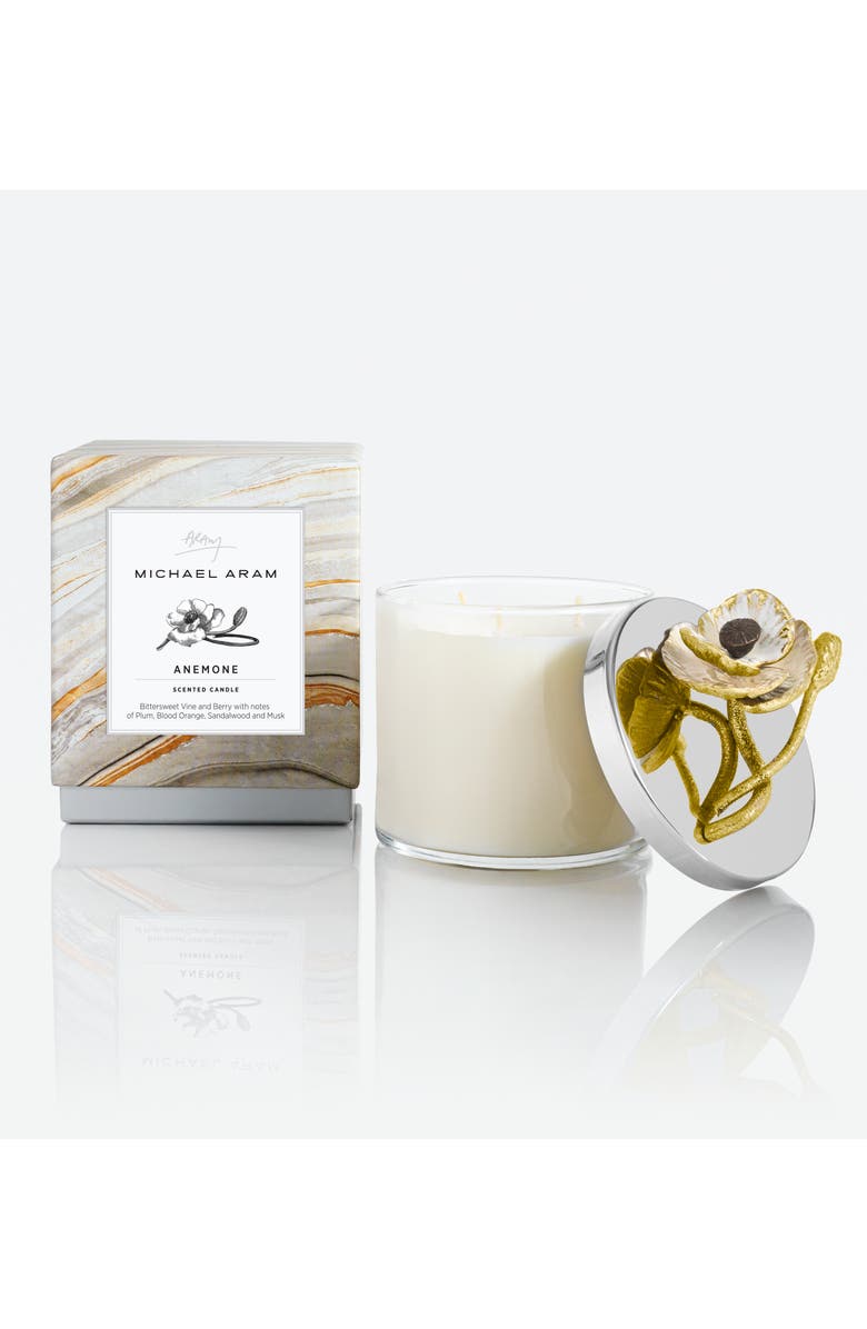 Michael Aram Anemone Three-Wick Scented Candle, Alternate, color, Silver/ Gold