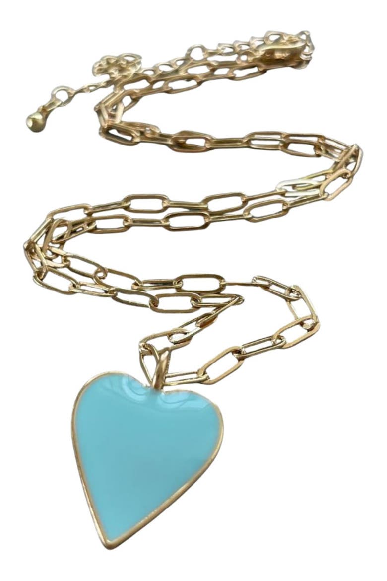 Carolina Blue Heart Necklace, Main, color, Blue