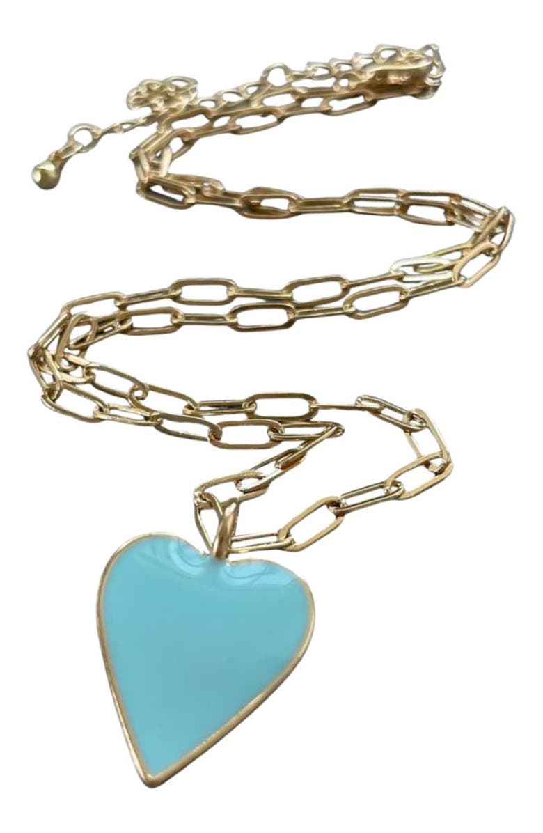 Erin McDermott Jewelry Carolina Blue Heart Necklace, Main, color, 