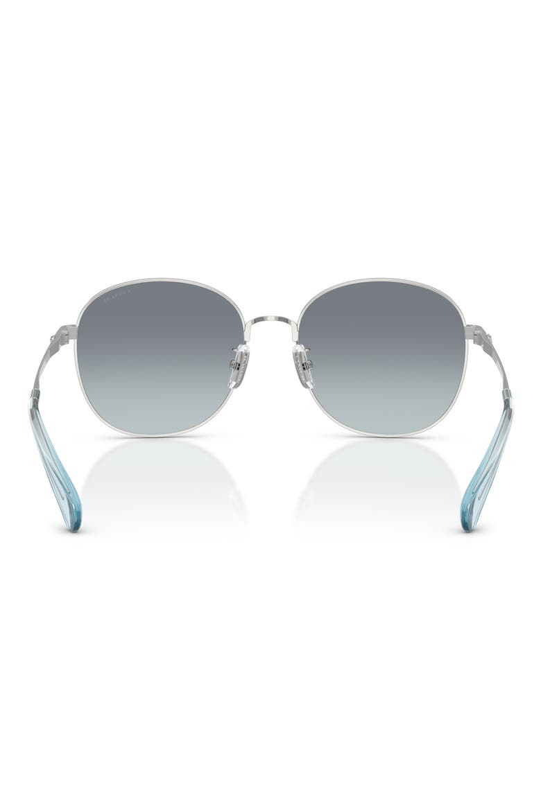 55mm Round Sunglasses, Alternate, color, SHINY SILVER / OCEAN GRADIENT