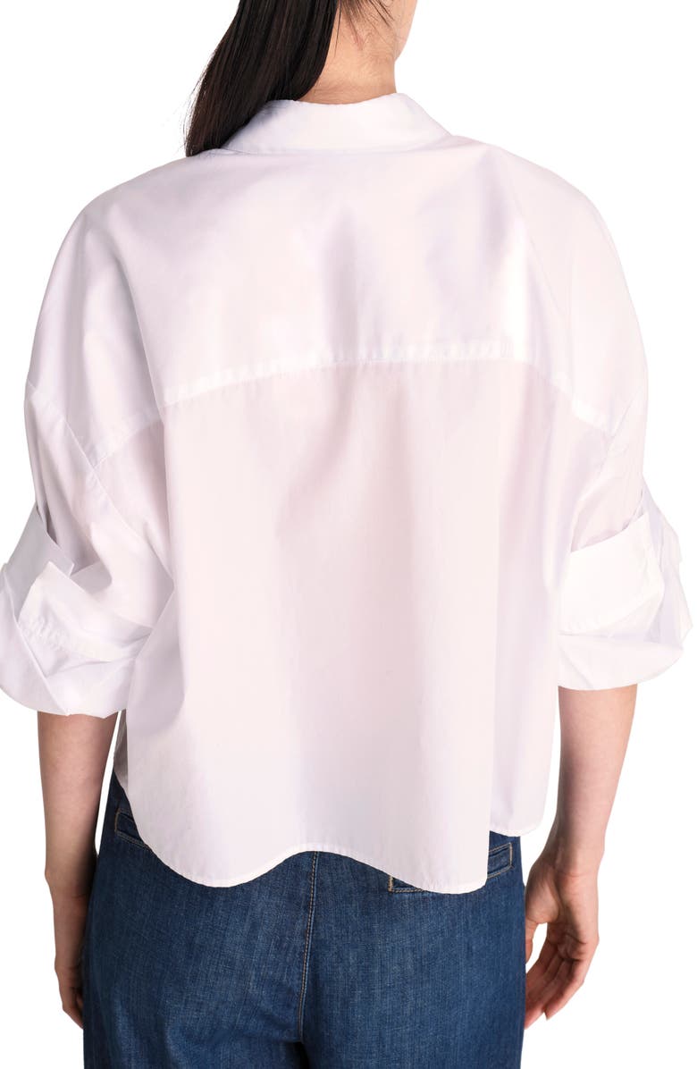 TWP Next Ex Cotton Crop Button-Up Shirt, Alternate, color, Pale Pink