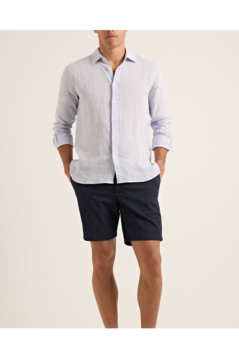 Justin Lino Relaxed Fit Classic Collar Italian Linen Shirt, Main, color, HUSH