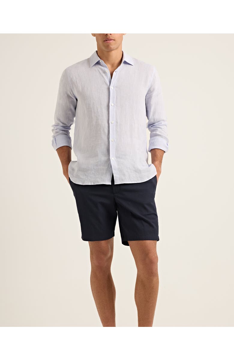 Orlebar Brown Justin Lino Relaxed Fit Classic Collar Italian Linen Shirt, Main, color, Hush