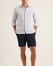 Orlebar Brown Justin Lino Relaxed Fit Classic Collar Italian Linen Shirt