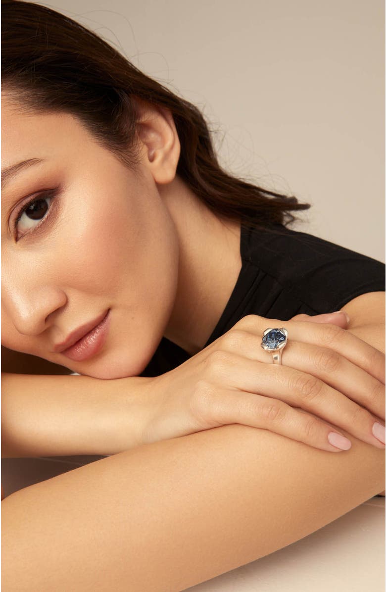 UNODE50 Blue Crystal Band, Alternate, color, Silver