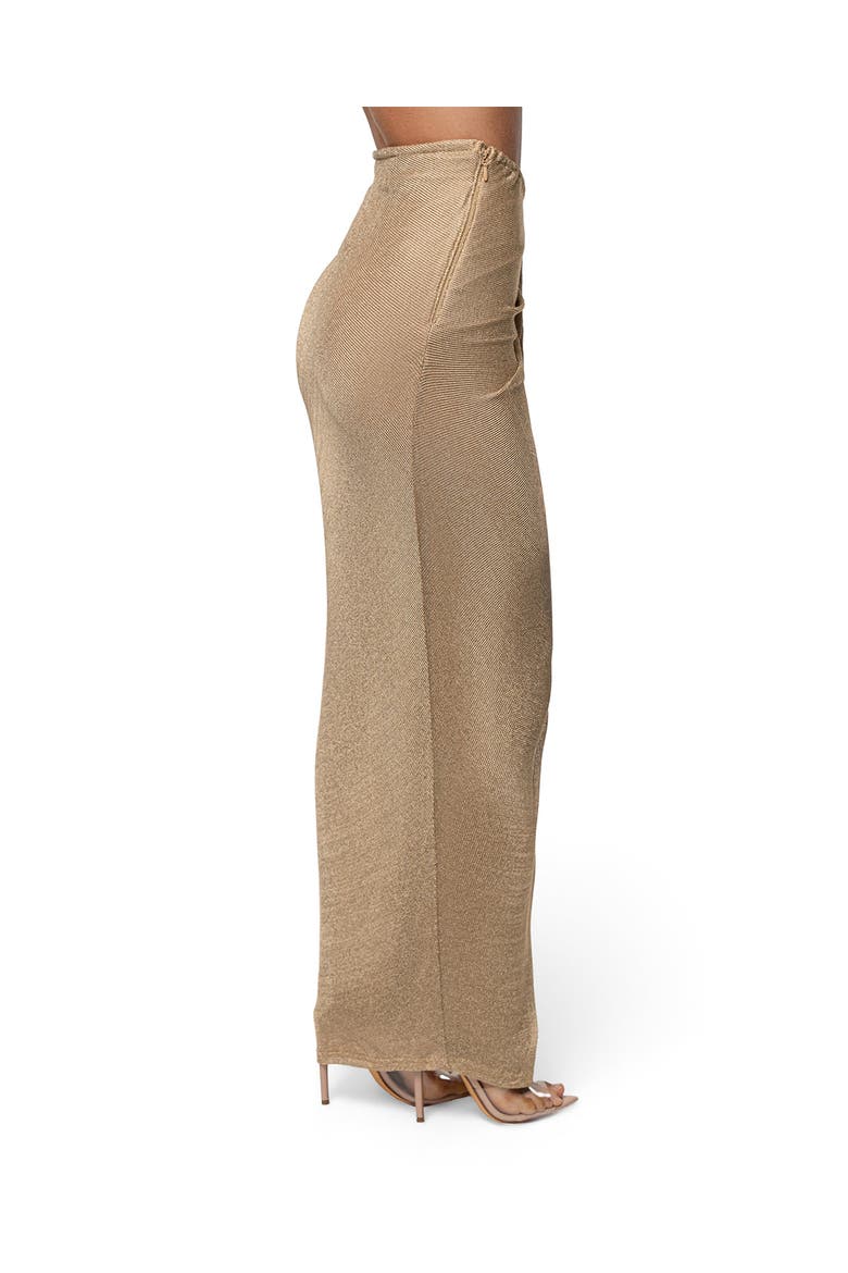 Noelia Metallic Slit Skirt, Alternate, color, Gold