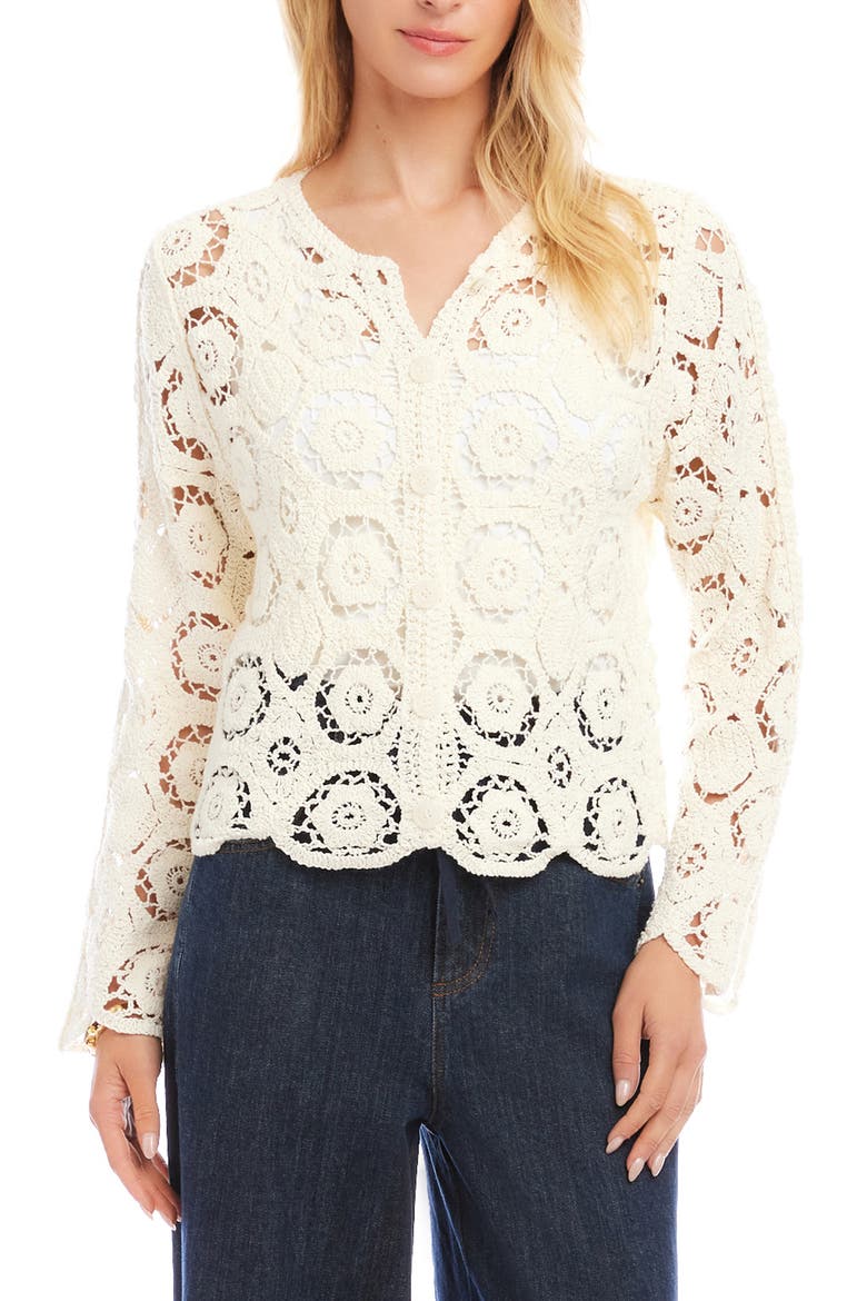 Open Stitch Jacket, Main, color, CREAM