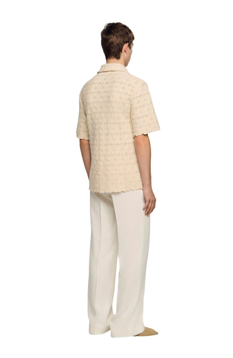 SANDRO Cotton broderie anglaise shirt, Alternate, color, Ecru