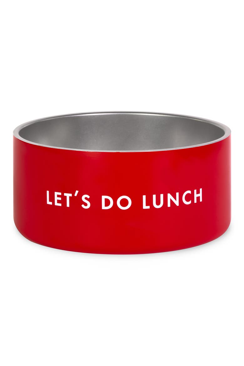 small stainless steel dog bowl, Main, color, RED / PINK