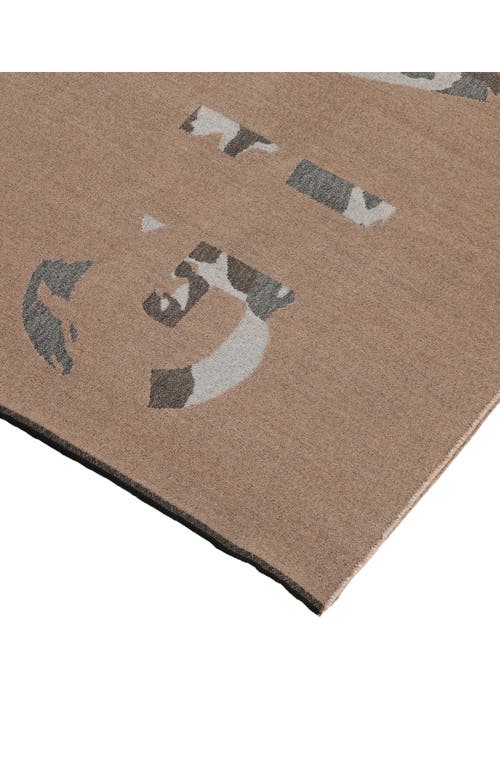 Givenchy Camouflage Logo Scarf Man Scarf Multicolored Size - Wool, Virgin Wool In Beige