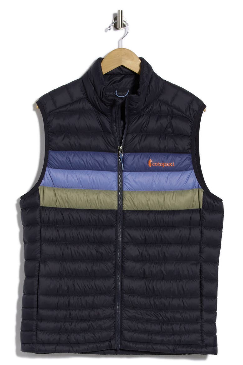 Fuego Down Puffer Vest, Alternate, color, CARBON STRIPES