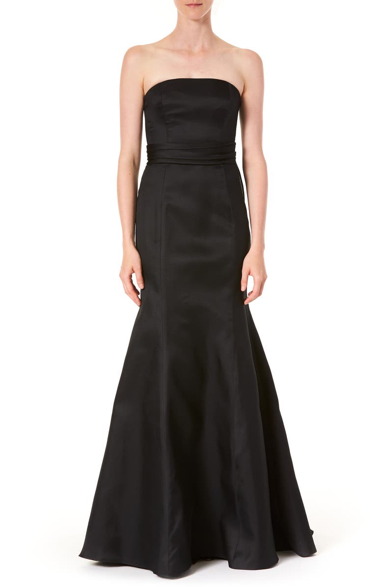 Carolina Herrera Strapless Silk Trumpet Gown, Main, color, 