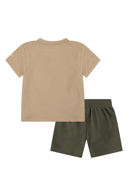 3 Brand Gradient Logo Graphic T-shirt & Shorts Set In Brown