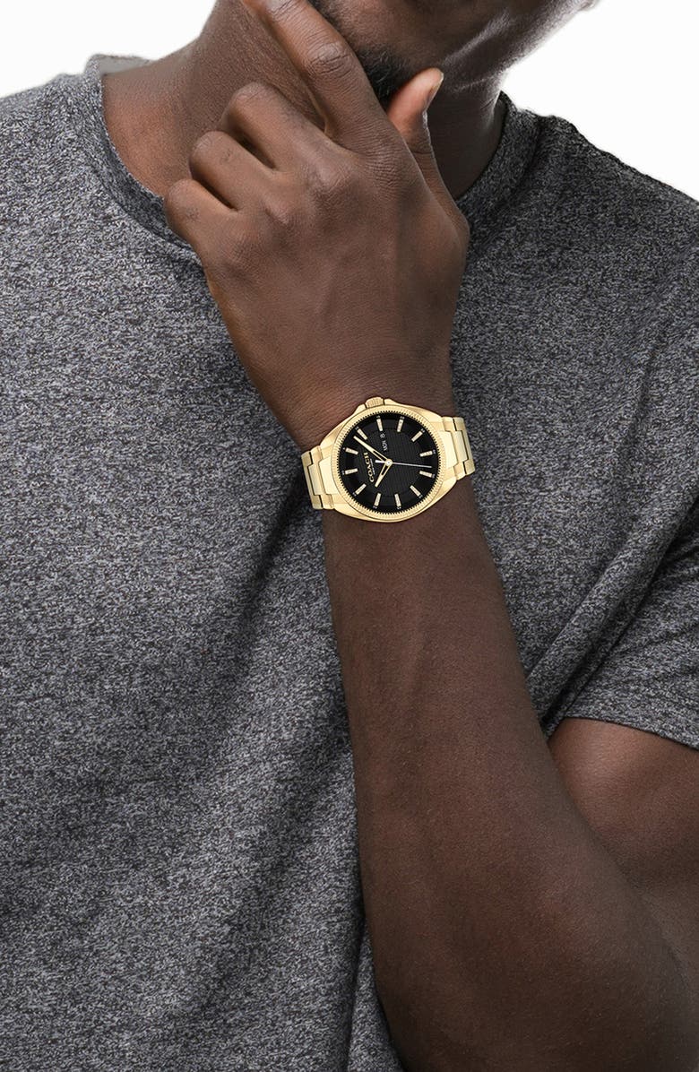 COACH Jackson Quartz Bracelet Watch, Alternate, color, Black/ Gold