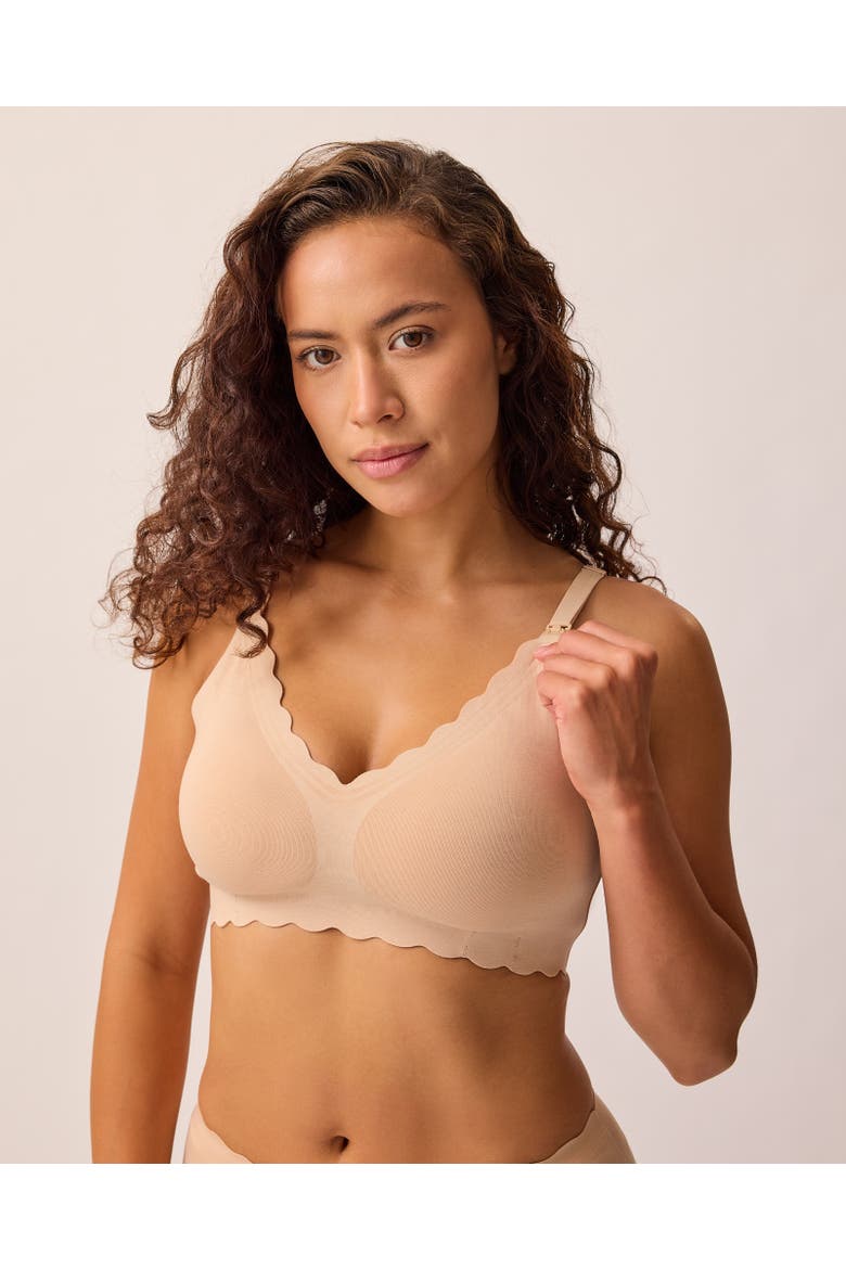 Busty Barebond Cotton Maternity & Nursing Bra, Alternate, color, Sand