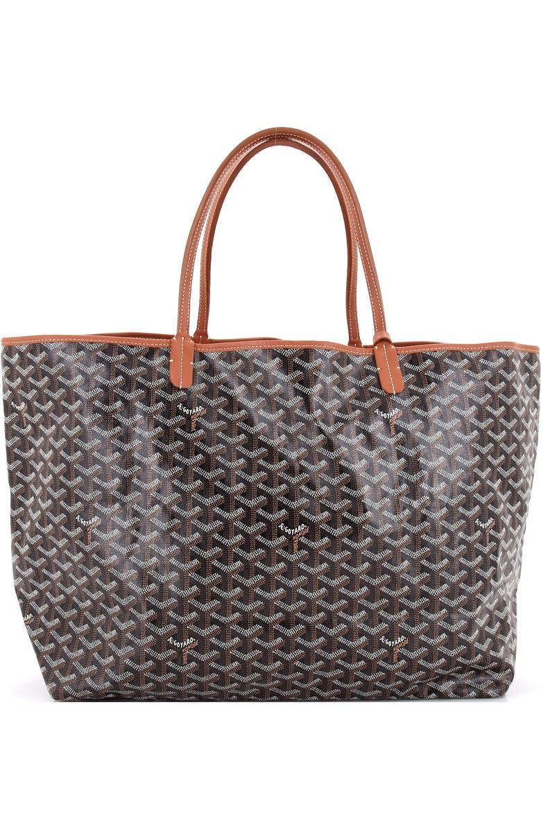 Pre-Owned Goyard Saint Louis Tote Coated Canvas GM, Main, color, Brown