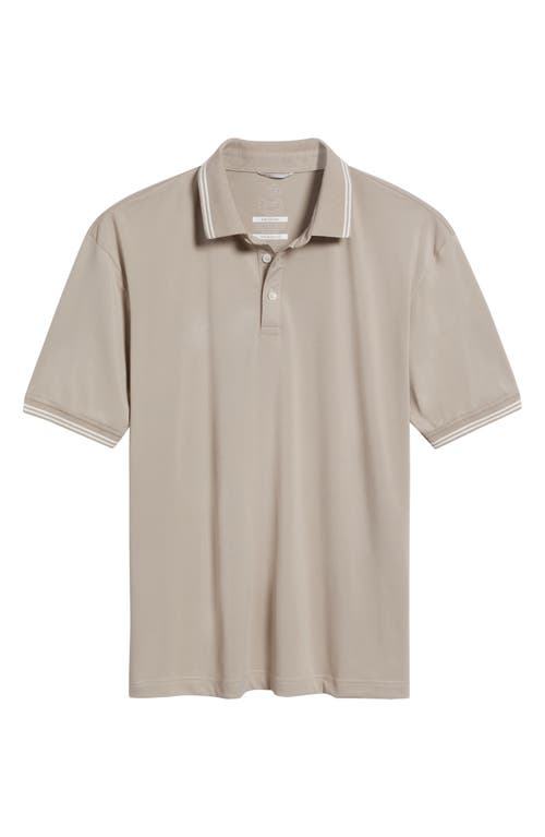 Swannies Thatcher Solid Band Collar Golf Polo In Tan
