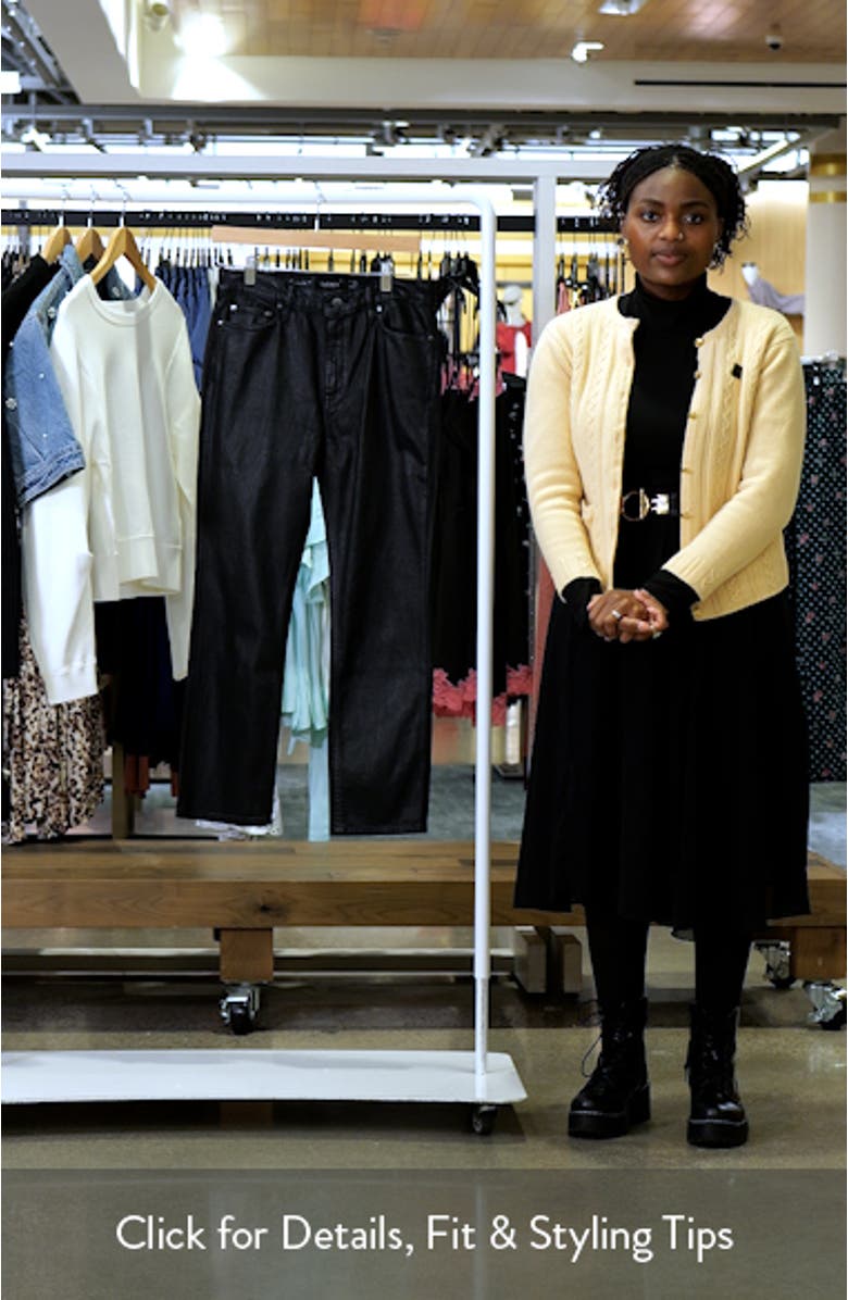 Coated High Waist Straight Leg Ankle Jeans, sales video thumbnail