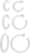 NORDSTROM RACK Set of 3 Textured Hoop Earrings