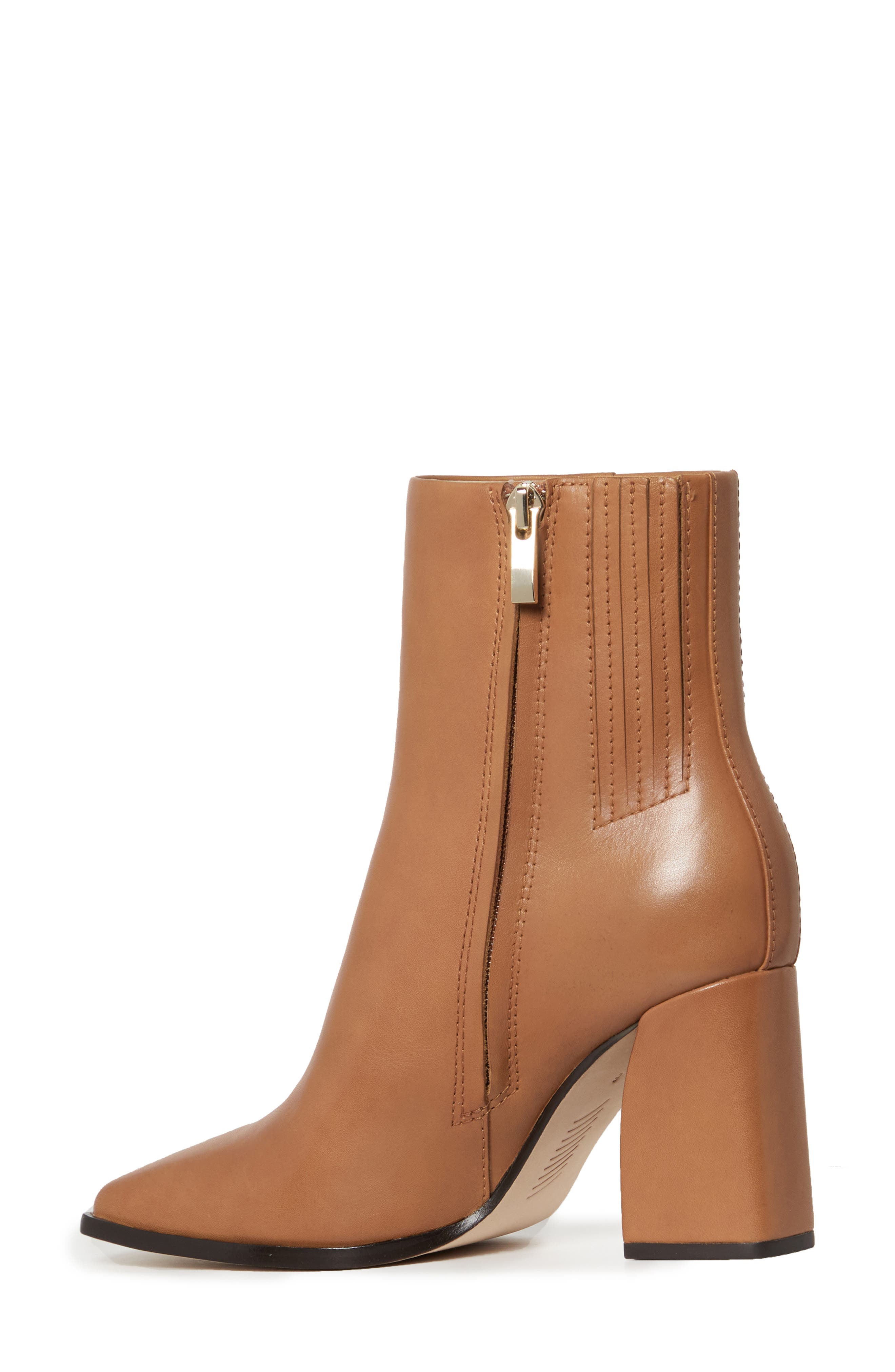 PAIGE Farah Square Toe Bootie, Alternate, color, Cognac
