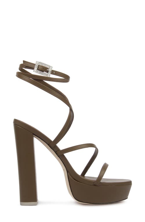 Black Suede Studio Kim Platform Sandal In Cocoa Leather