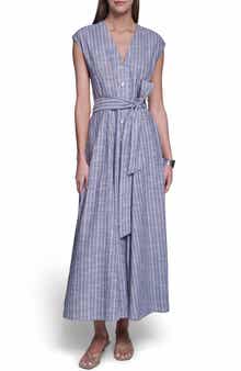 Tie Waist Cotton Maxi Dress