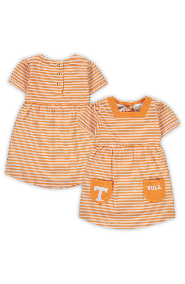 LITTLE KING Girl's Toddler Tennessee Orange Tennessee Volunteers Striped Dress with Pockets, Main, color, Tennessee Orange