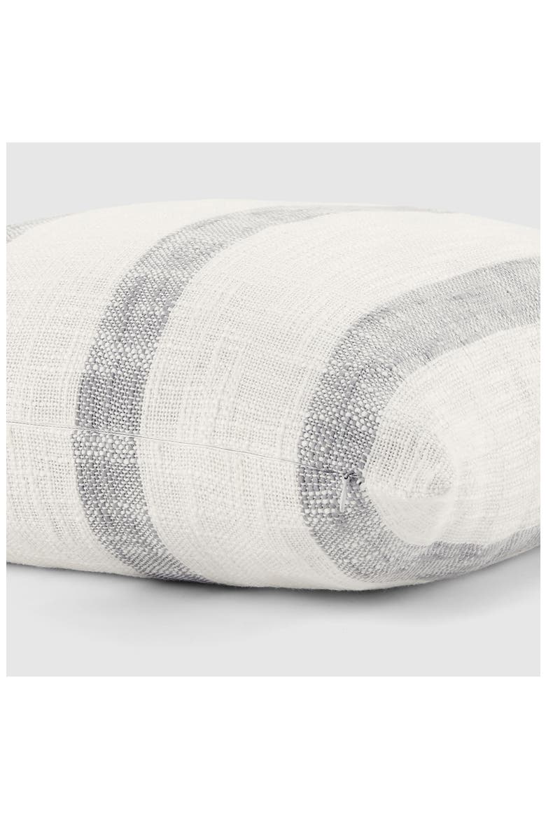 Yarn-Dyed Stripe Cotton Throw Pillow, Alternate, color, GRAY