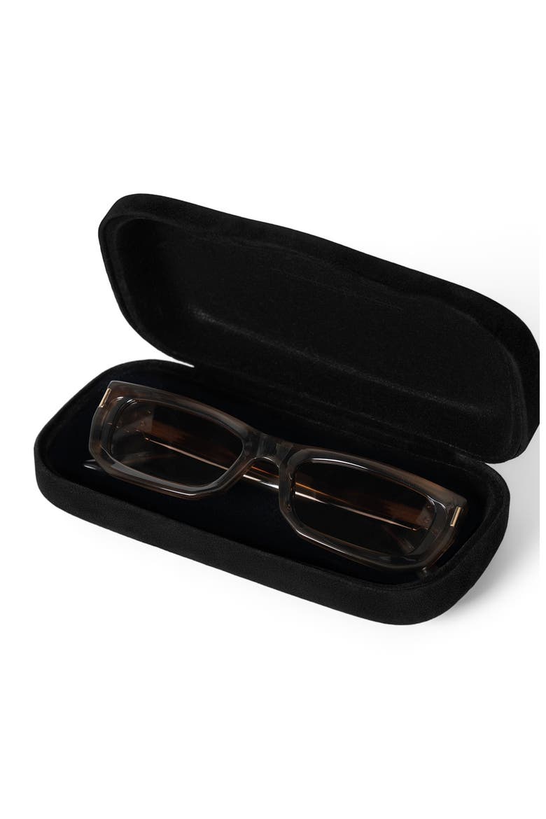 Milan Curved-Frame Sunglasses, Alternate, color, Brown