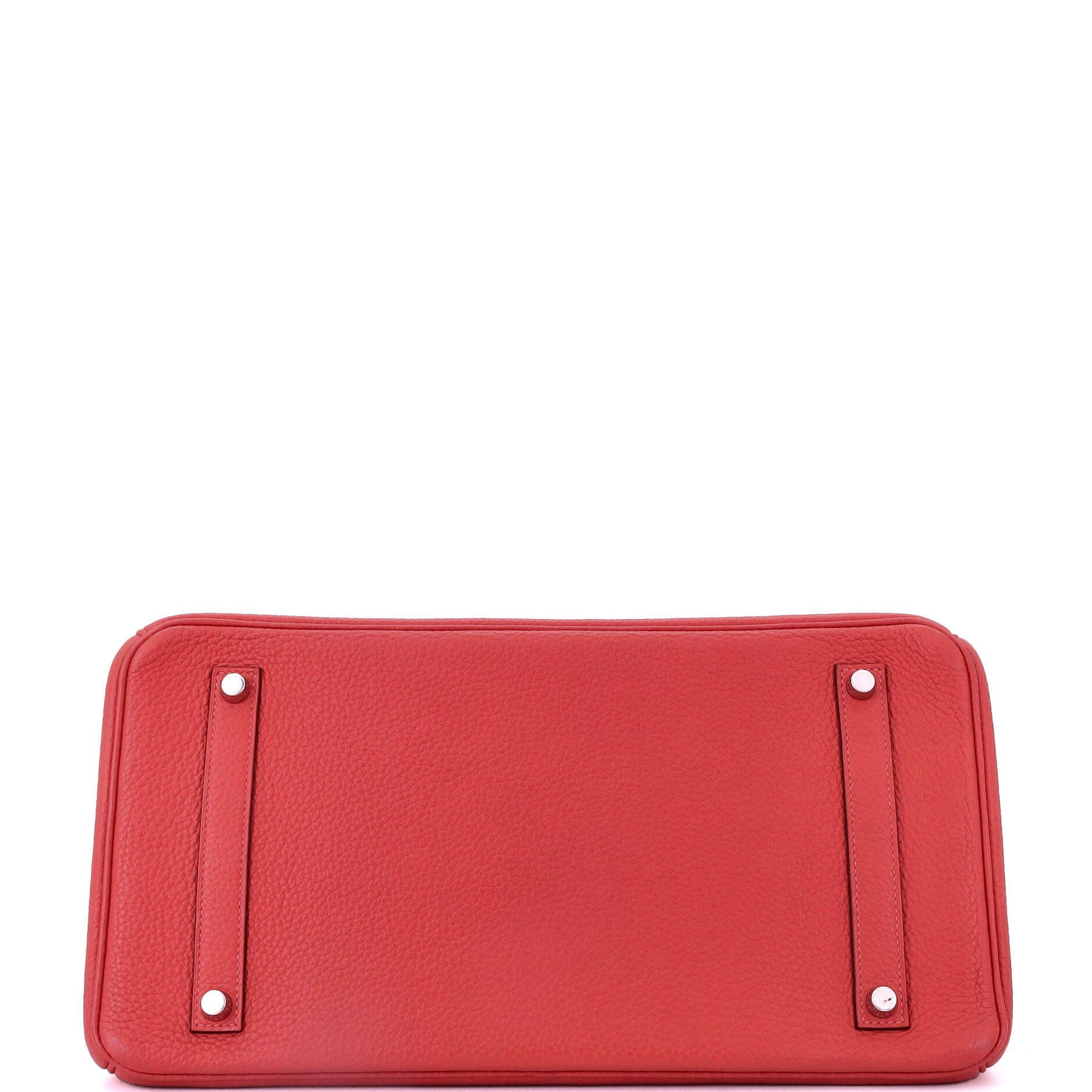 Pre-Owned Hermes Birkin Handbag Red Clemence with Palladium Hardware 35, Alternate, color, 