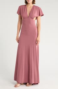 GO COUTURE Dolman Sleeve Cutout Maxi Dress