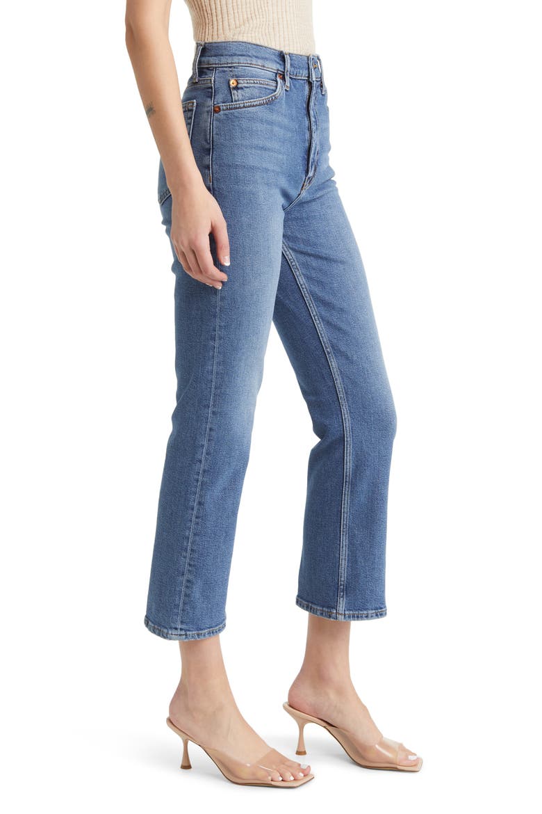 '70s High Waist Ankle Bootcut Jeans, Alternate, color, MID 70S