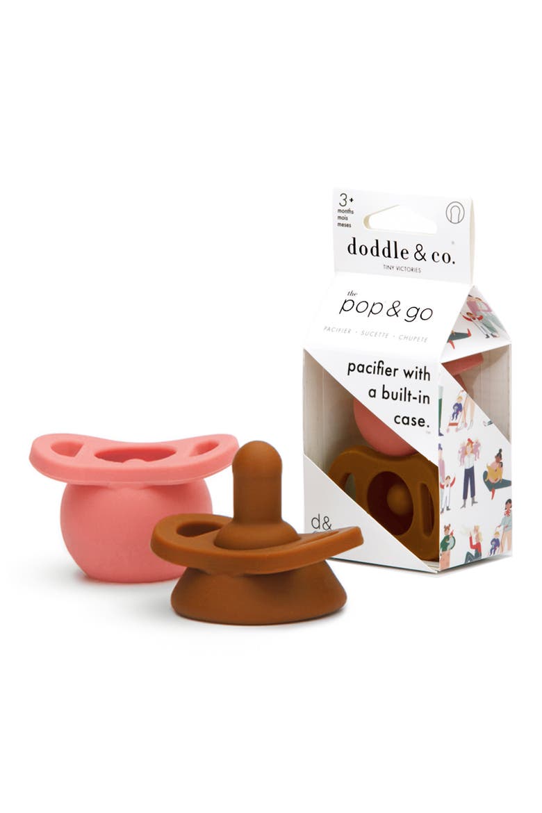 Pop & Go Pacifier, Main, color, PEACH AND SPICE