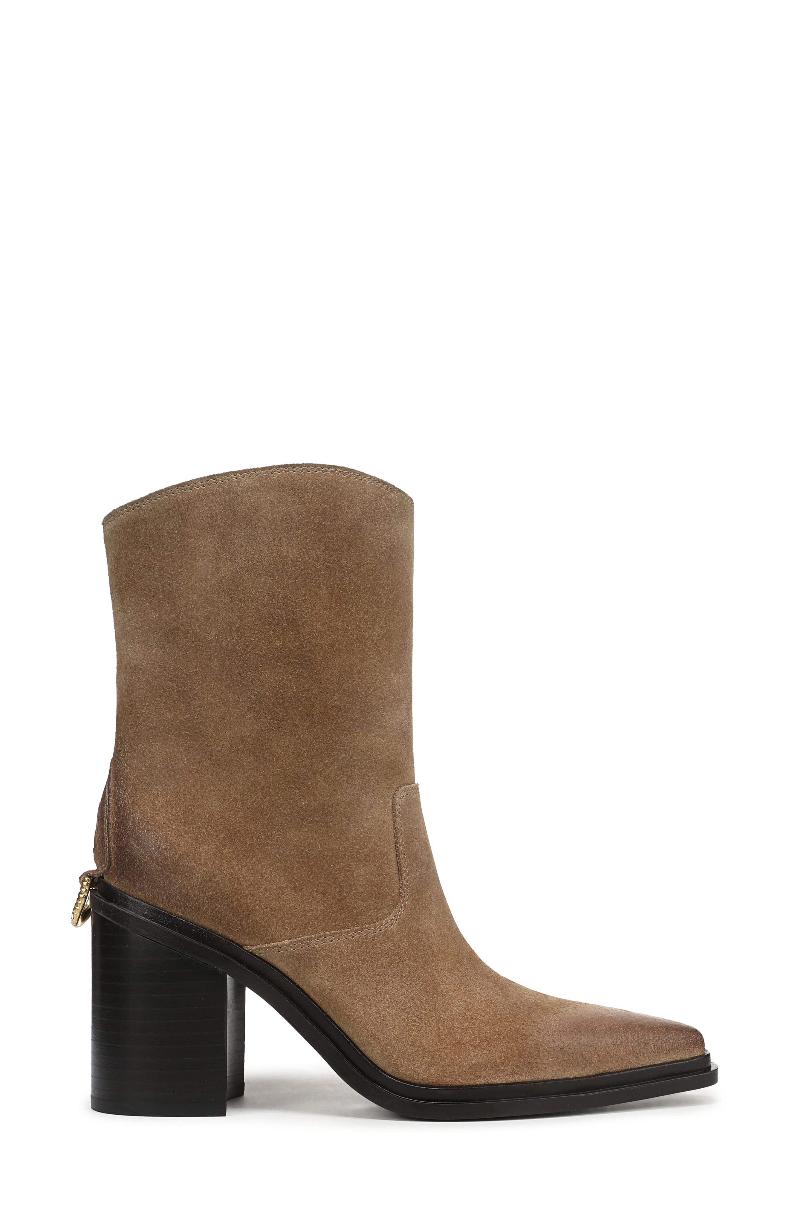 Laken Block Heel Bootie, Alternate, color, BROWN LEATHER