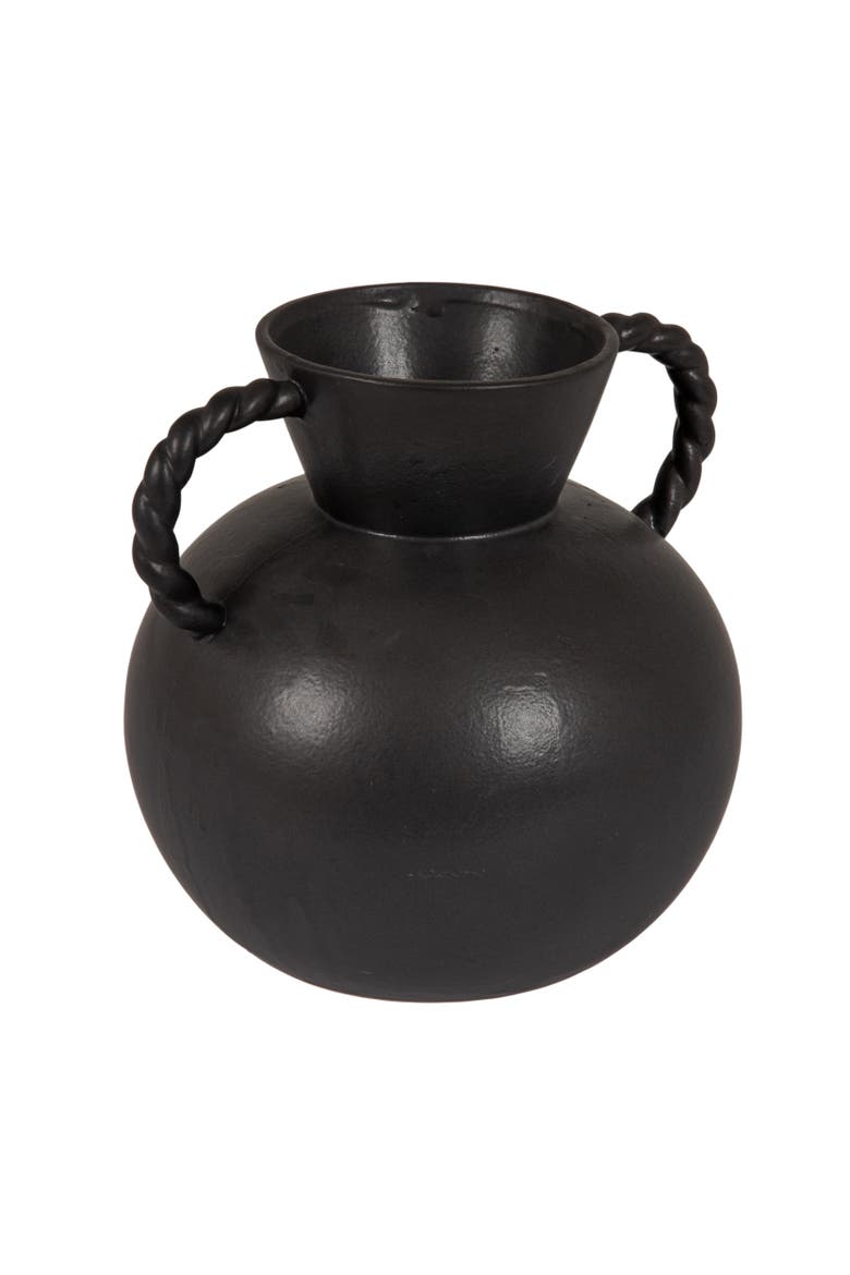 Vase with Twisted Handles, Main, color, Black