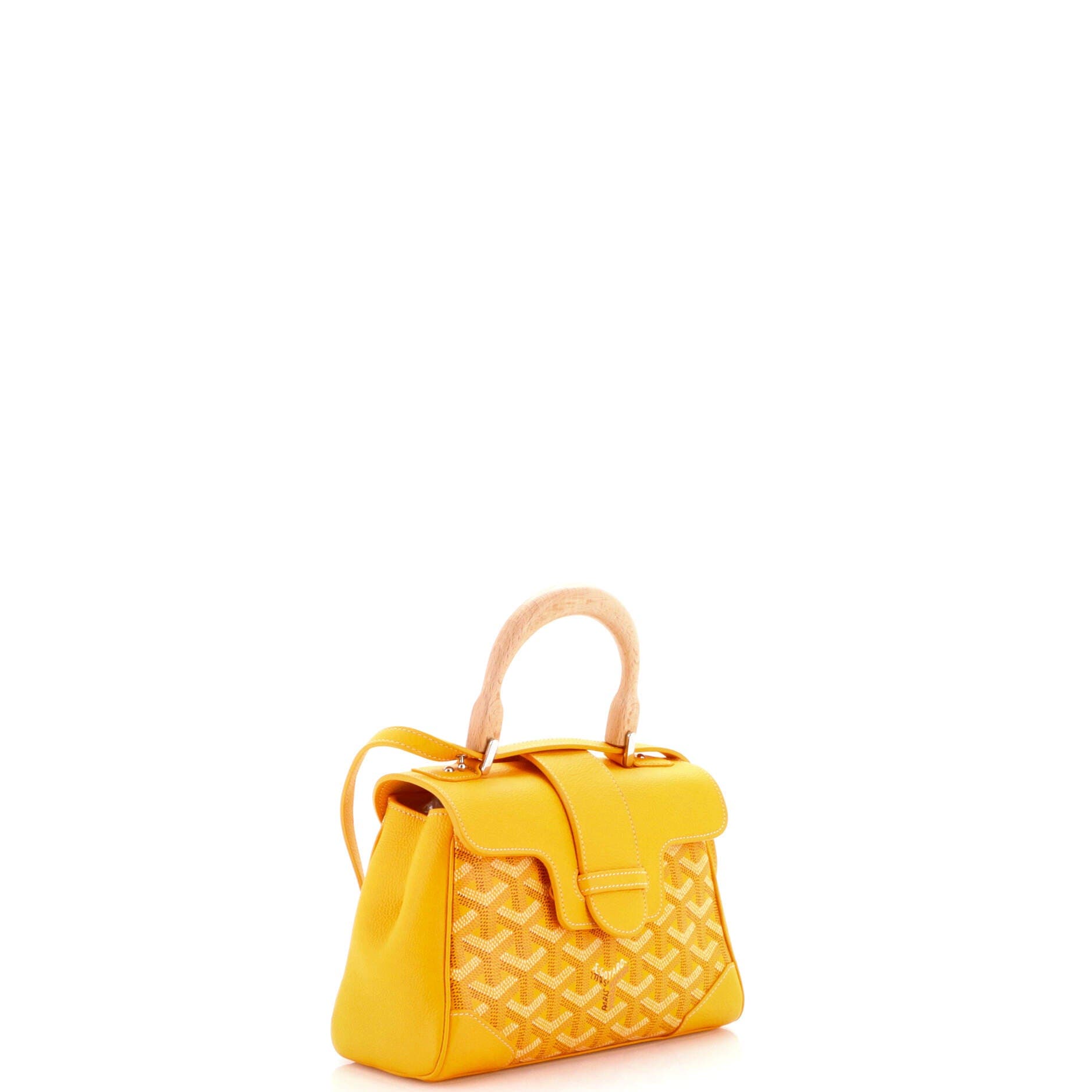 Pre-Owned Goyard Saigon Top Handle Bag Coated Canvas with Leather Mini, Alternate, color, Orange