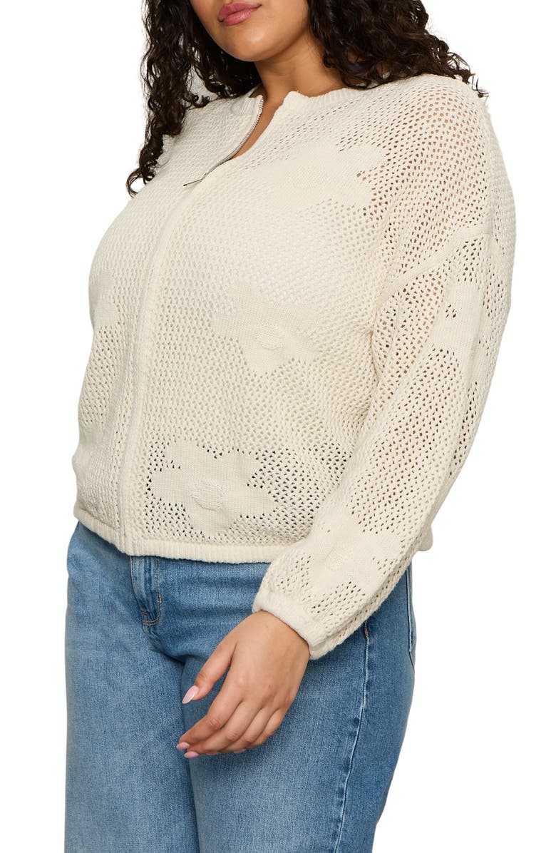 Sanctuary Daily Escape Front Zip Knit Sweater, Alternate, color, Collagen