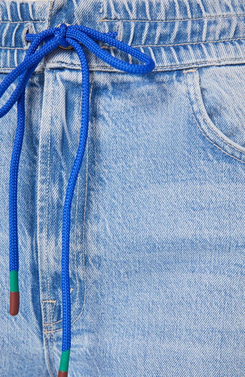 Mother The Drawn Tagger Skim Drawstring Jeans In Blue
