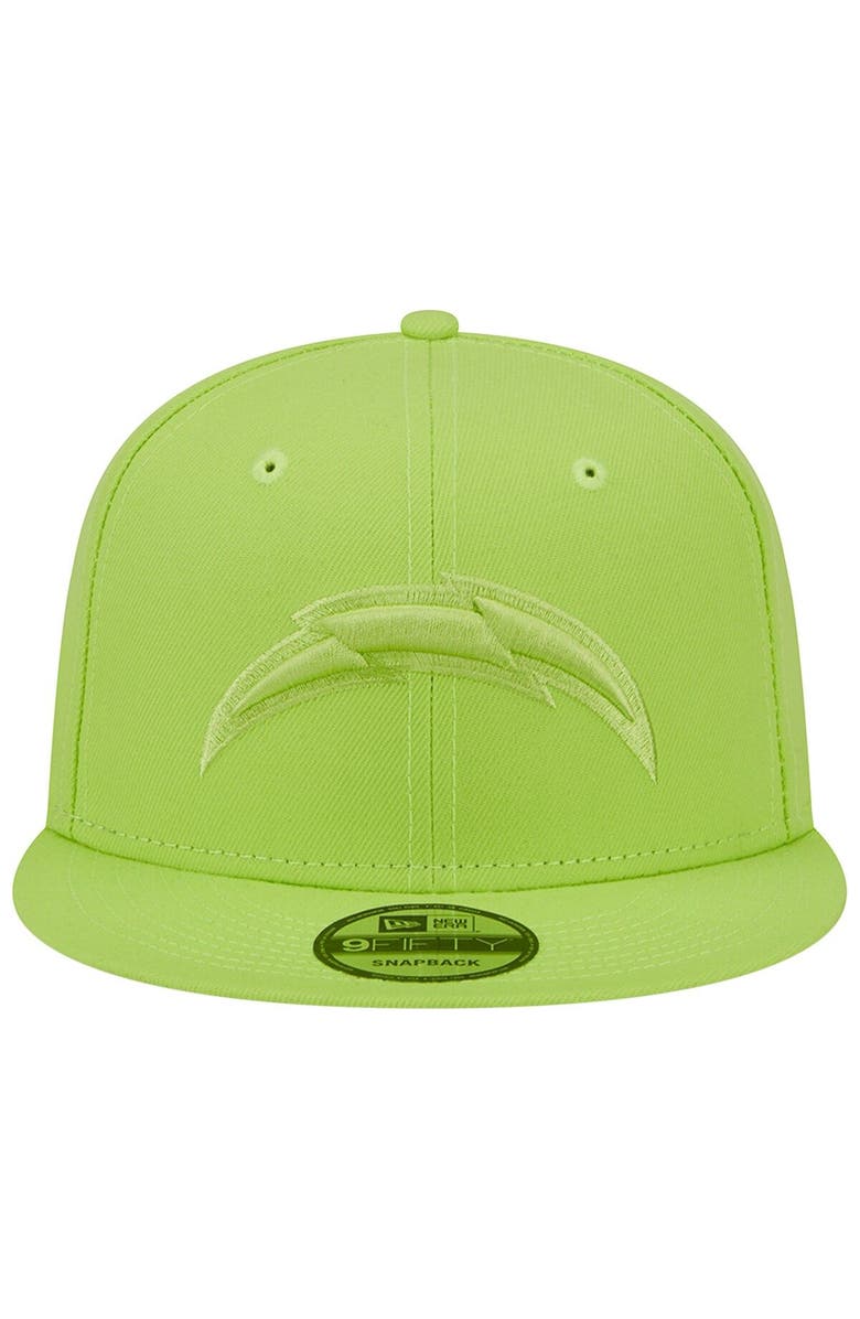 New Era Men's New Era Neon Green Los Angeles Chargers Color Pack Brights 9FIFTY Snapback Hat, Alternate, color,