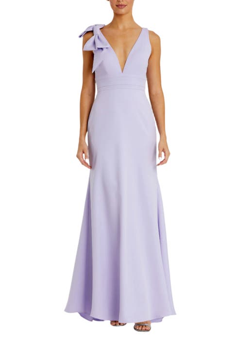 Sleeveless V Neck Bow Detail Mermaid Gown