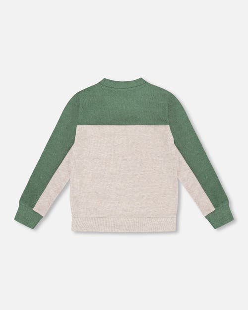 Deux Par Deux Long Sleeve Super Soft Brushed Jersey Top Color Block Heather In Multi