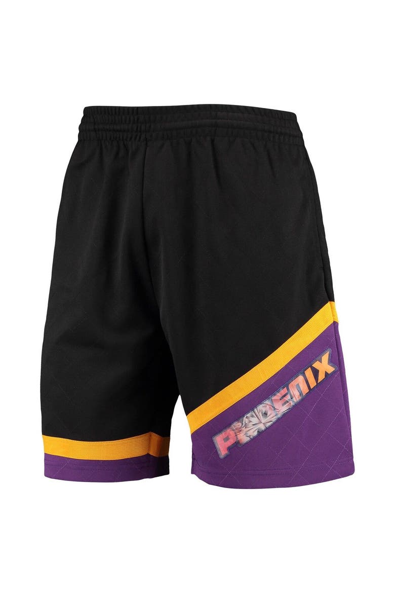 Men's Mitchell & Ness Black Phoenix Suns Hardwood Classics 75th Anniversary Swingman Shorts, Alternate, color, Black